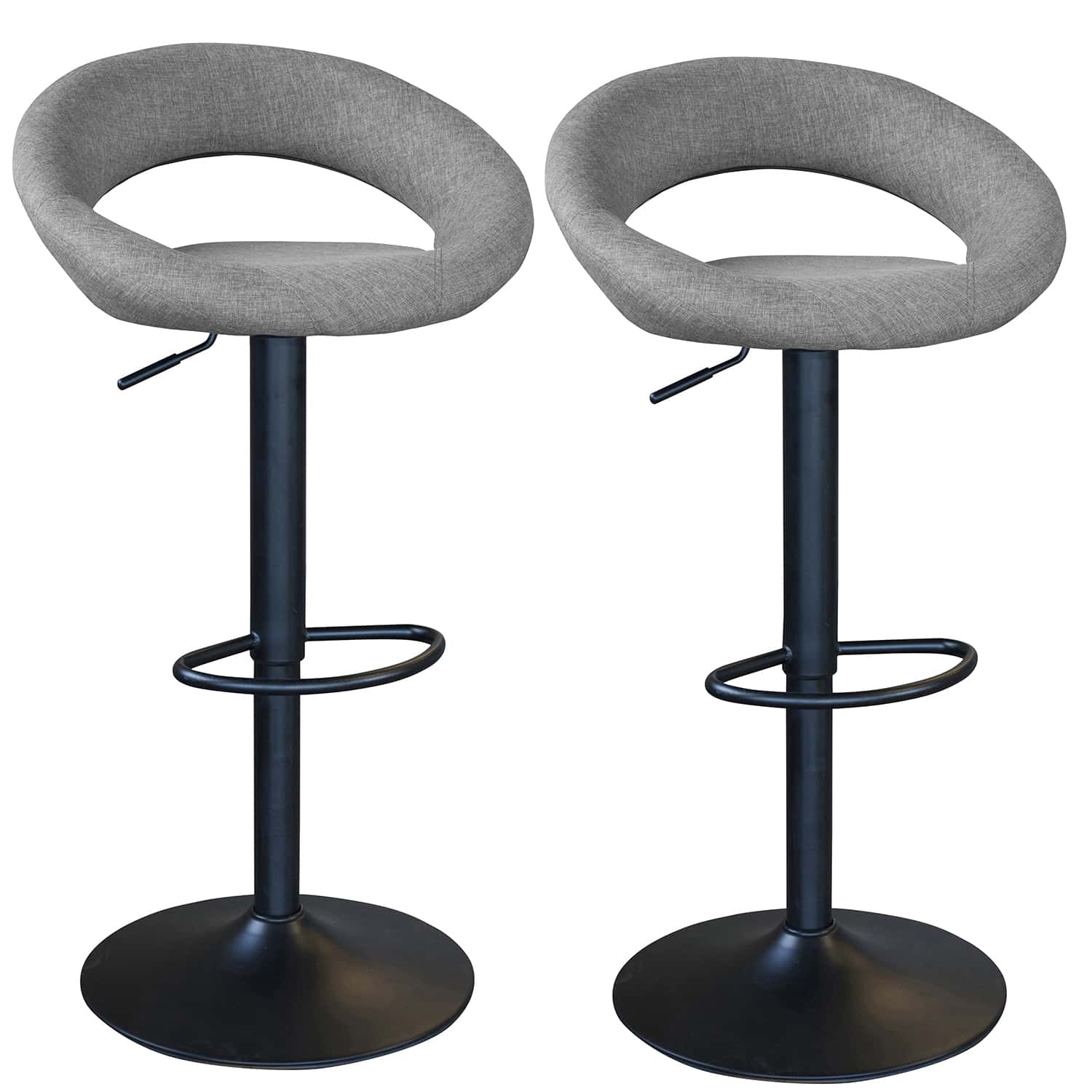 Charcoal Gray Fabric Bar Stools