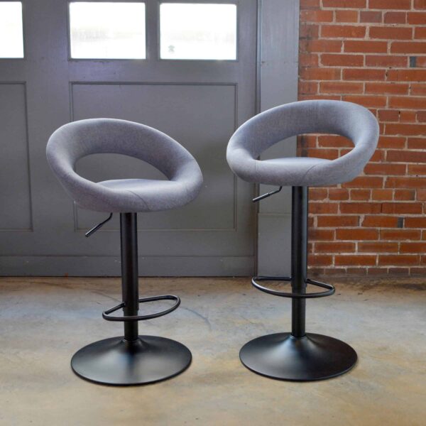 Charcoal Gray Fabric Bar Stools