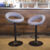 Charcoal Gray Fabric Bar Stools