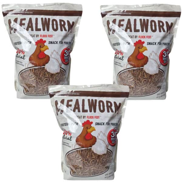3 Pack 30 oz Bag Dried Mealworms